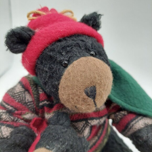 TJ Collection Black Bear Plush with Baby Bear 8'' Tall Decor Cabin Lodge - Picture 2 of 10